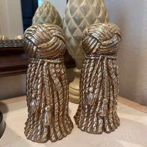 Vintage 1970s Hollywood Regency Dorothy Draper Style Tassel Candle Holders-Pair